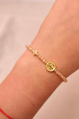 Pulsera piedritas San Benito y Cruz mini