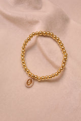 Pulsera Bolitas y Medalla Virgen Milagrosa
