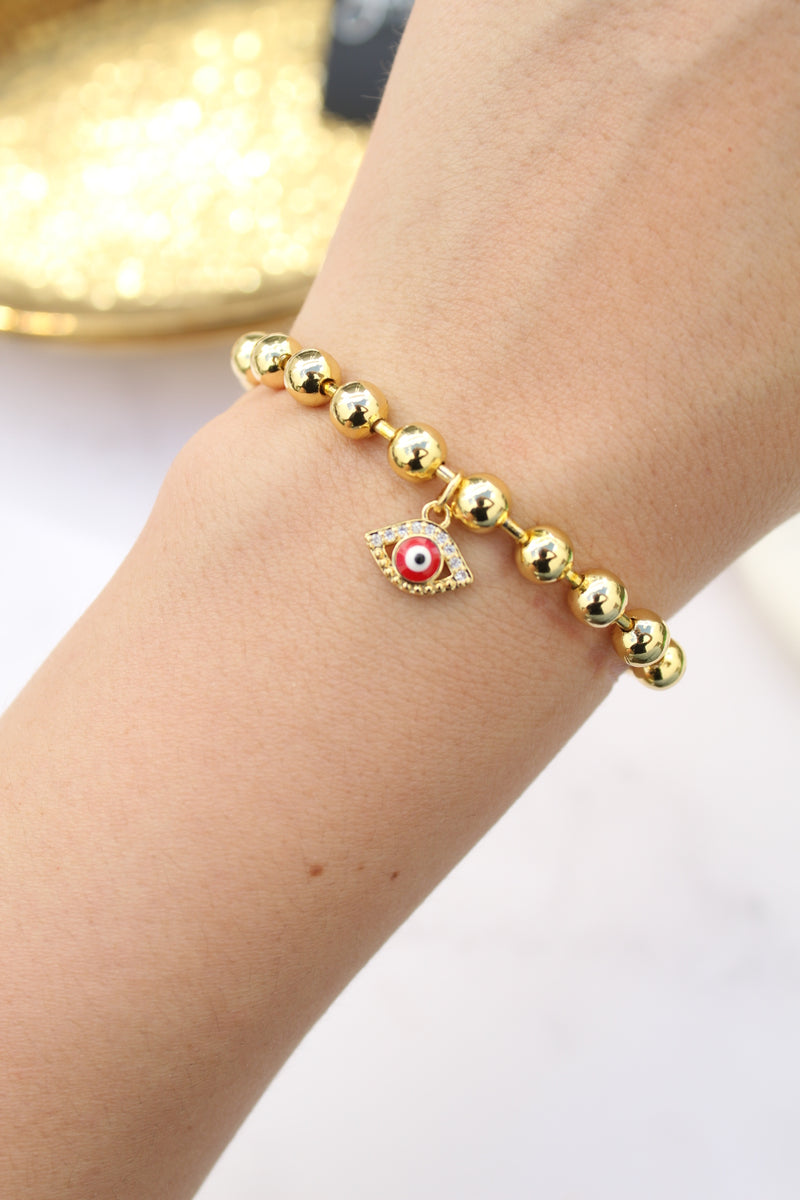 Pulsera Bolitas Ojo Turco