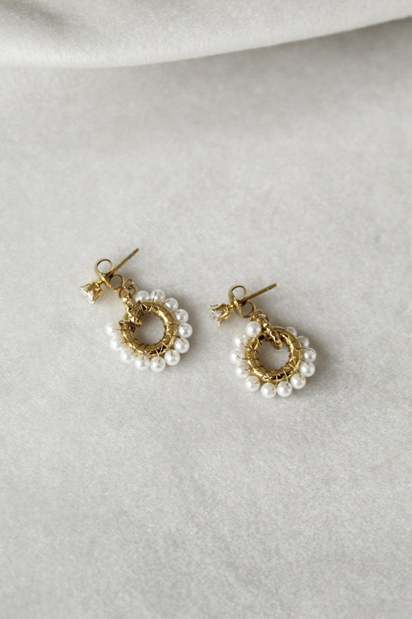 Aretes Corona de Perlitas