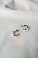 Arracadita Doble Perlas y Trenza