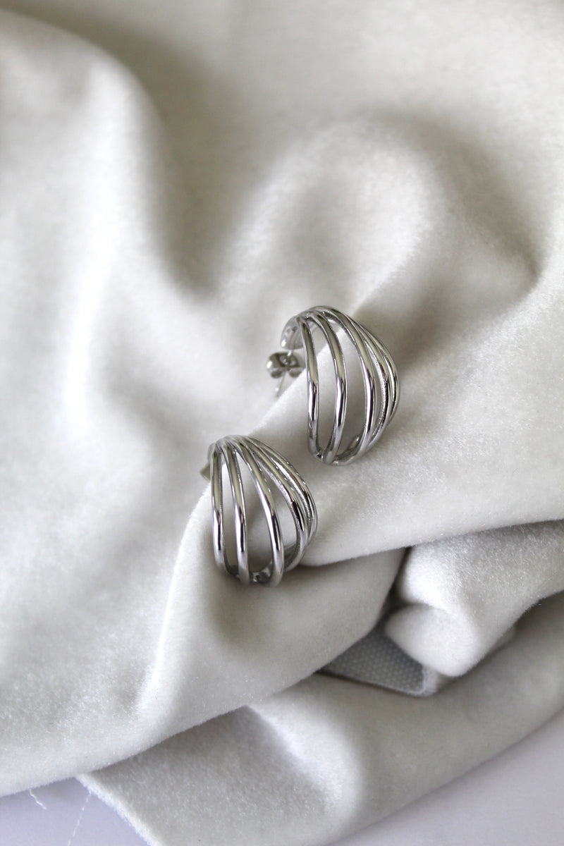 Triple Hoops Plateada Chica
