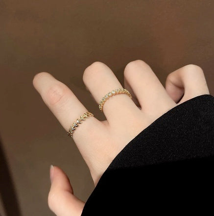 Anillo Circulos y Hojas